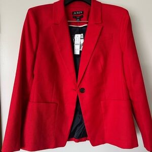 J. Crew Women's Red Linen Helena Blazer, 12P NWT